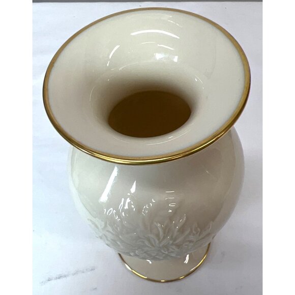 Lenox Fruits Of Life Vase Ivory Gold Trim Porcelain 7.5" Made In USA - Picture 4 of 5